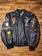 Load image into Gallery viewer, M - Vintage Looney Tunes 1990s 100% Leather Jacket