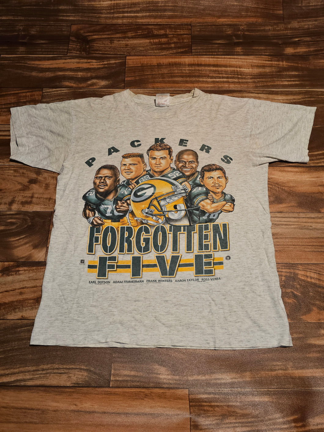 M - Vintage 1997 Green Bay Packers Forgotten Five Caricature Shirt