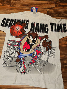 L - NEW Vintage 1995 Taz Looney Tunes Serious Hang Time Shirt