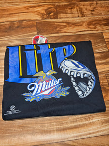 L - NEW Vintage 1996 Rare Miller Lite Budweiser Promo Shirt