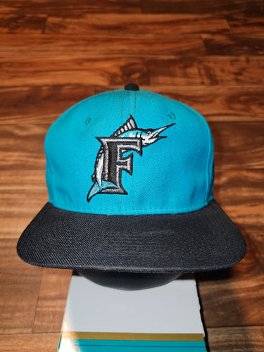 Vintage Florida Marlins Wool Blend Fitted Sports Hat Size 7 1/4