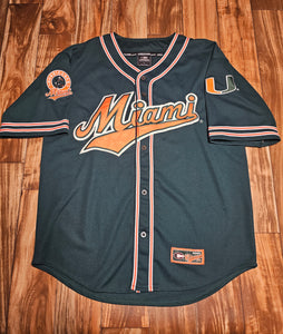 L/XL - Vintage Miami Hurricanes NCAA Baseball Jersey