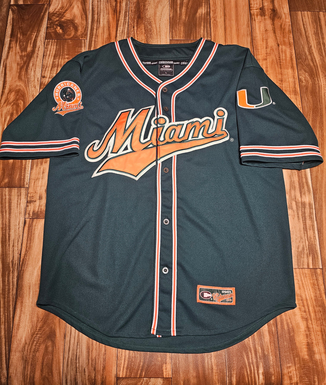 L/XL - Vintage Miami Hurricanes NCAA Baseball Jersey