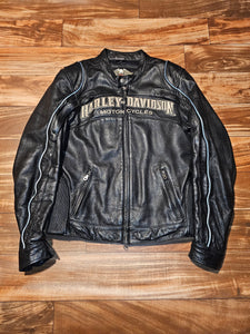 SM - Vintage Harley Davidson Leather Motorcycle Road Warrer Jacket