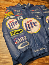 Load image into Gallery viewer, XXL - Vintage Rusty Wallace Miller Lite Nascar 100% Leather Jeff Hamilton Jacket