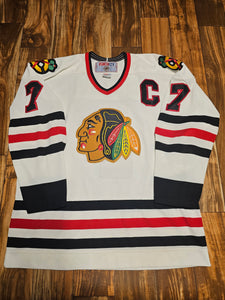 L - Vintage Chris Chelios Chicago Blackhawks NHL Stitched Jersey