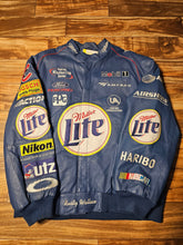 Load image into Gallery viewer, XXL - Vintage Rusty Wallace Miller Lite Nascar 100% Leather Jeff Hamilton Jacket