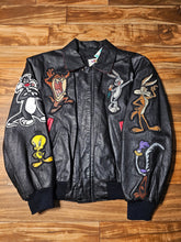 Load image into Gallery viewer, M - Vintage Looney Tunes 1990s 100% Leather Jacket