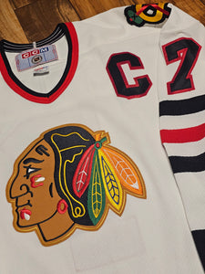 L - Vintage Chris Chelios Chicago Blackhawks NHL Stitched Jersey