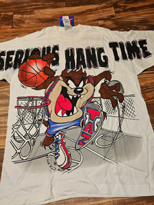 L - NEW Vintage 1995 Taz Looney Tunes Serious Hang Time Shirt