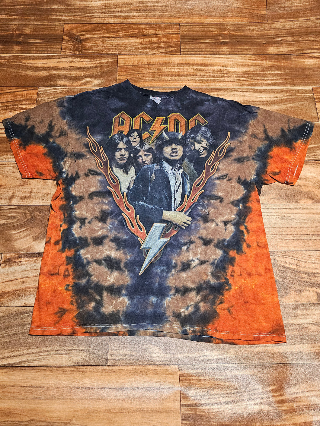 XL - ACDC 2011 Rock & Roll Music Tie Dye Shirt