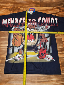 L - NEW Vintage 1995 Taz Looney Tunes Menace To The Court Shirt