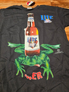 L - NEW Vintage 1996 Rare Miller Lite Budweiser Promo Shirt