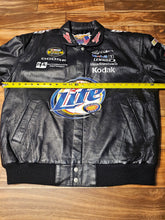 Load image into Gallery viewer, L - Vintage Nascar Rusty Wallace Miller Lite Jeff Hamilton Leather Jacket