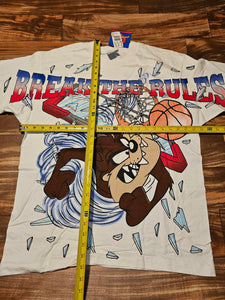 L - NEW Vintage 1995 Taz Looney Tunes Break The Rules Shirt