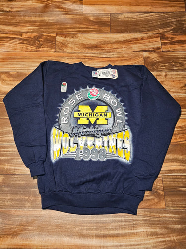 L - NEW Vintage 1998 Michigan Wolverines NCAA Rose Bowl Champions Sweatshirt