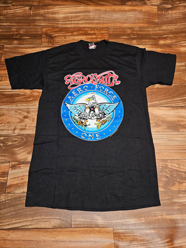 L/XL - Vintage 1993 Aerosmith Rock Band Aero Force One Concert Tour Shirt