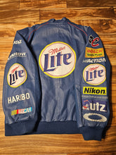 Load image into Gallery viewer, XXL - Vintage Rusty Wallace Miller Lite Nascar 100% Leather Jeff Hamilton Jacket