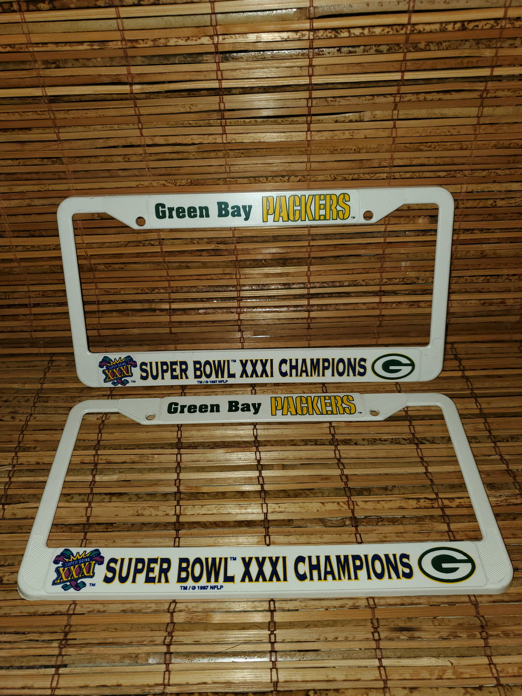 Vintage 1997 Packers Championship Superbowl XXXI License Plate Cover Bundle
