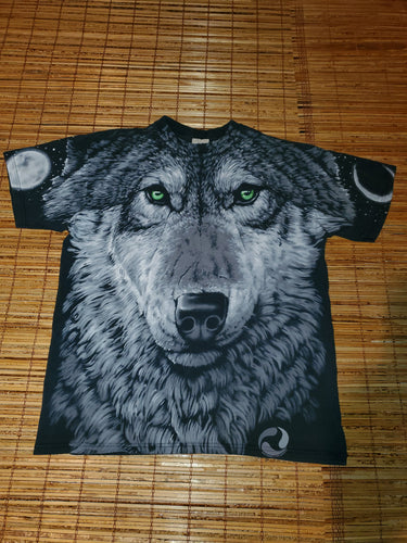 L - Vintage Liquid Blue 1995 Wolf Shirt