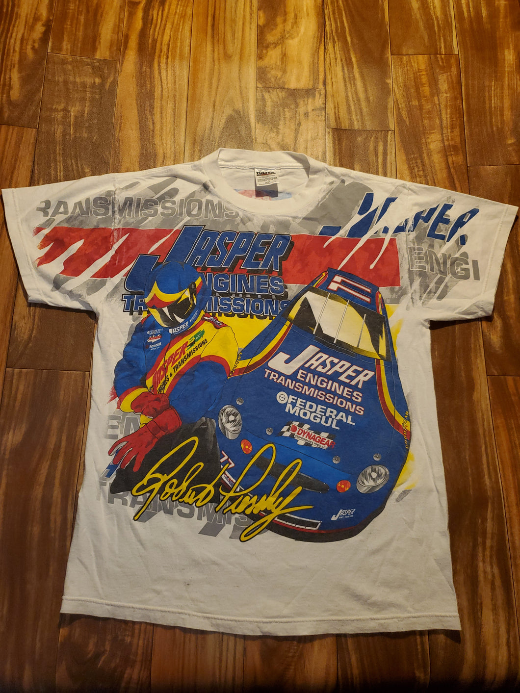 L - Vintage All Over Print Nascar Shirt