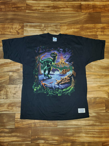 XL - NEW Vintage 1997 Liquid Blue Dinosaur Shirt