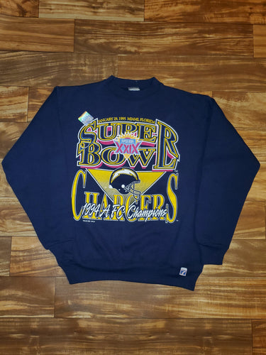 M - NEW Vintage 1994 Logo 7 Superbowl XXIX Crewneck