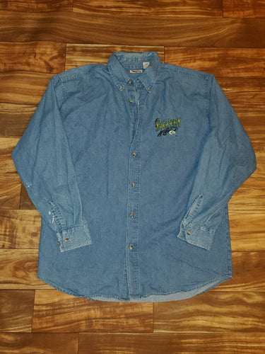 XL - Vintage Packers Denim Button Up Shirt