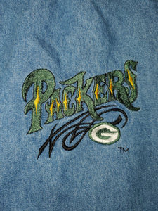 XL - Vintage Packers Denim Button Up Shirt