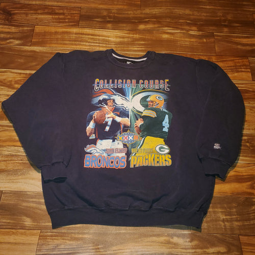 XL - Vintage Packers Broncos Super Bowl Crewneck