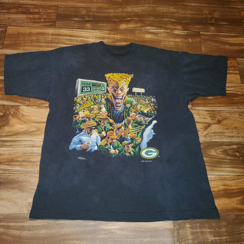 L - Vintage Rare Packers Cheese Head Faded Shirt