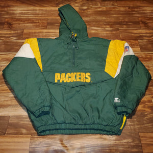 XL - Green Bay Packers Starter Pullover Front Pocket Jacket