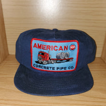 Load image into Gallery viewer, Vintage American Concrete Pipe Co Corduroy Hat