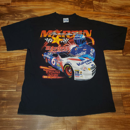 L - Vintage 1999 Mark Martin Jeff Burton Hardees Nascar Shirt