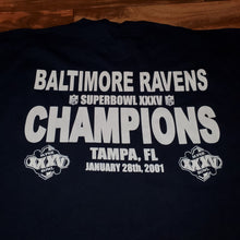 Load image into Gallery viewer, XXL - Vintage Baltimore Ravens Super Bowl XXXV Champions Shirt