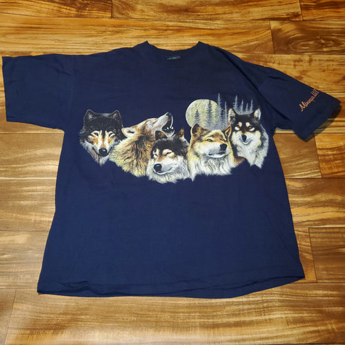 L - Vintage 1990s Nature Wolf Shirt