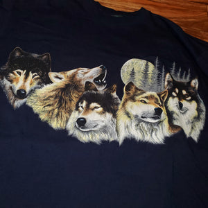 L - Vintage 1990s Nature Wolf Shirt