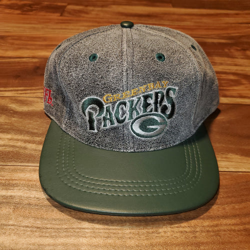 Vintage Green Bay Packers Grey Leather Hat