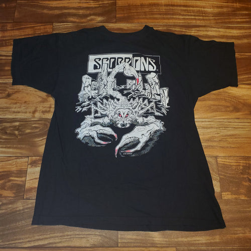 L - Vintage RARE 1990s Scorpions Rock Music Band Tour Shirt