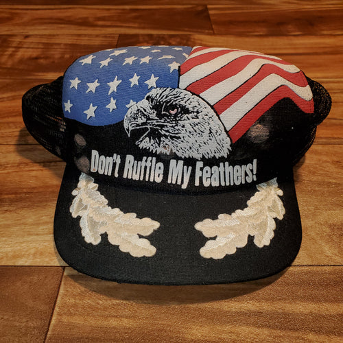 Vintage Don't Ruffle My Feathers USA Hat