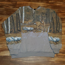 Load image into Gallery viewer, L/XL - Vintage Nature Deer All Over Print Crewneck