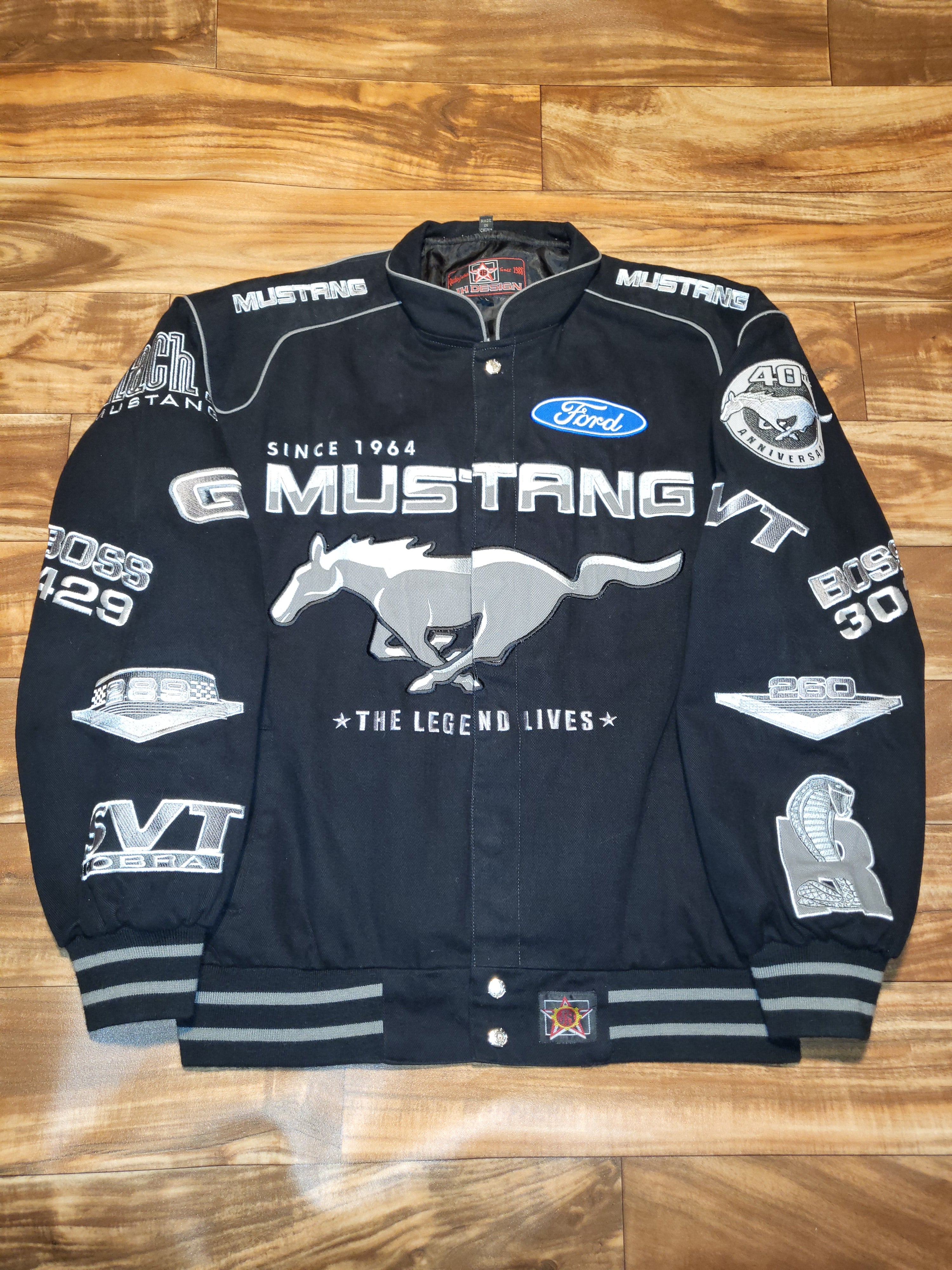 Ford Racing Champions Jeff Hamiltonジャケット L/XL - Vintage 2004 Mustang 40th Anniversary Jeff Hamilton