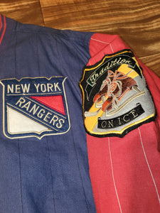 L/XL - Vintage Rare New York Rangers NHL Hockey Mirage Jacket