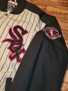 XL - Vintage Rare White Sox MLB Pinstripe Sports Jacket