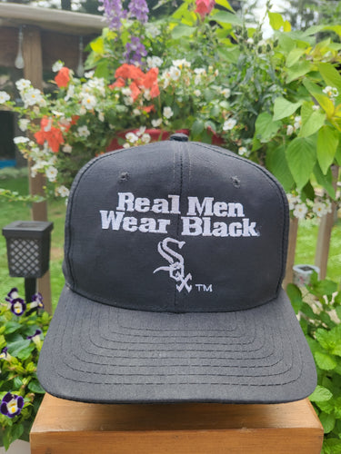 Vintage Rare White Sox MLB Real Men Wear Black Hat