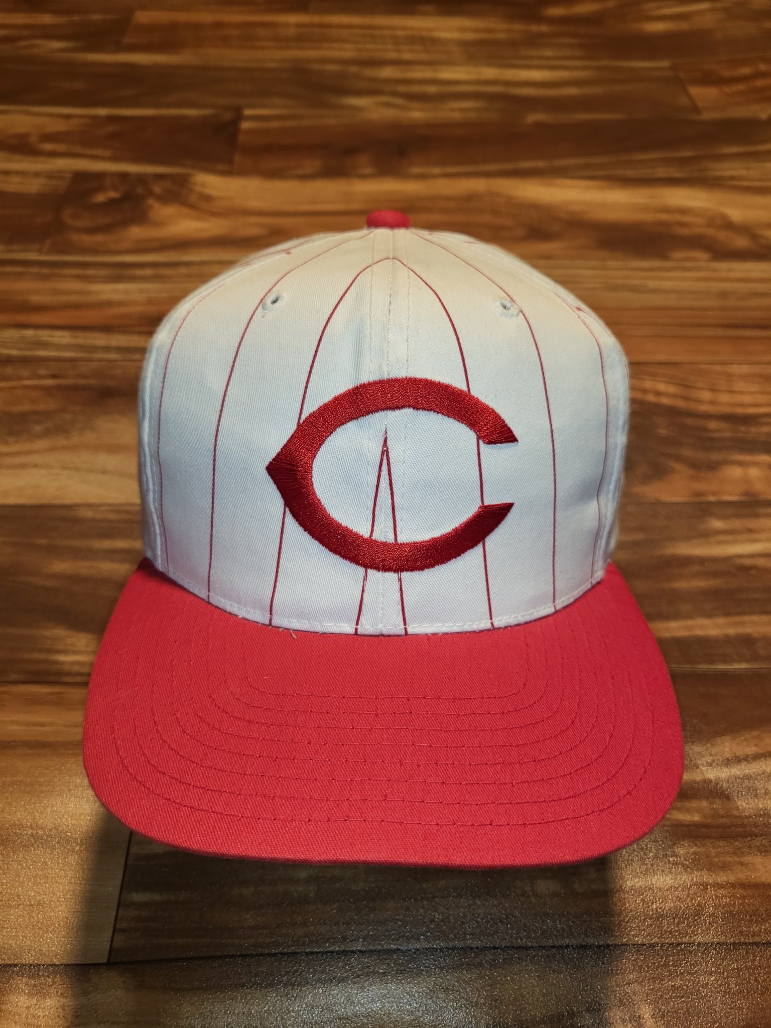 Vintage CINCINNATI REDS NEW ERA 59/50 *PINSTRIPE* HAT NEW Old Stock FITTED  7-1/8