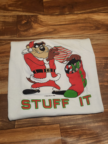 XXL - Vintage 1988 Taz Looney Tunes Christmas Santa Shirt