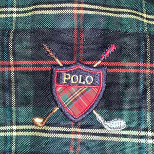L - Vintage Ralph Lauren Striped Golf Flannel Shirt