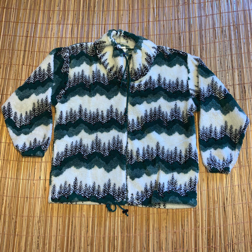 L(See Measurements) - Vintage Forest Tree Fleece