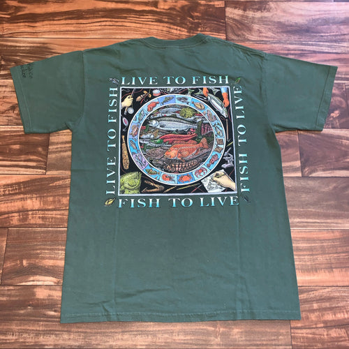 M - Live To Fish Exotic Graphic Shirt